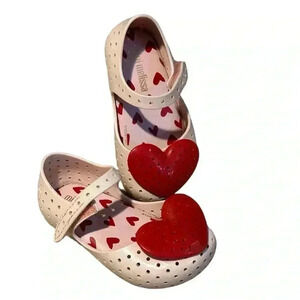 Baby‎ Mini Melissa Rubber Pink Heart Mary Jane’s, Size 6